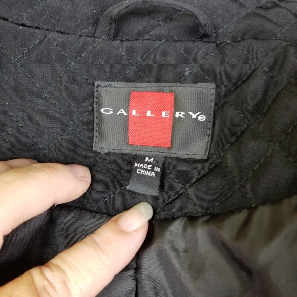 Gallery Black quilted jacket sz M - Picture 3 of 5